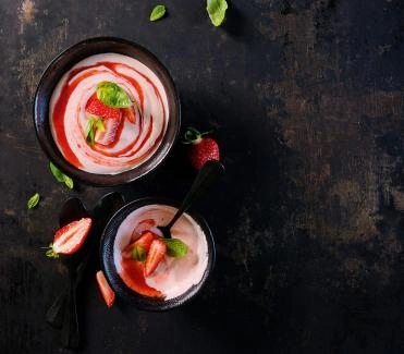 Erdbeer-Limetten- Creme mit Agavensirup 1